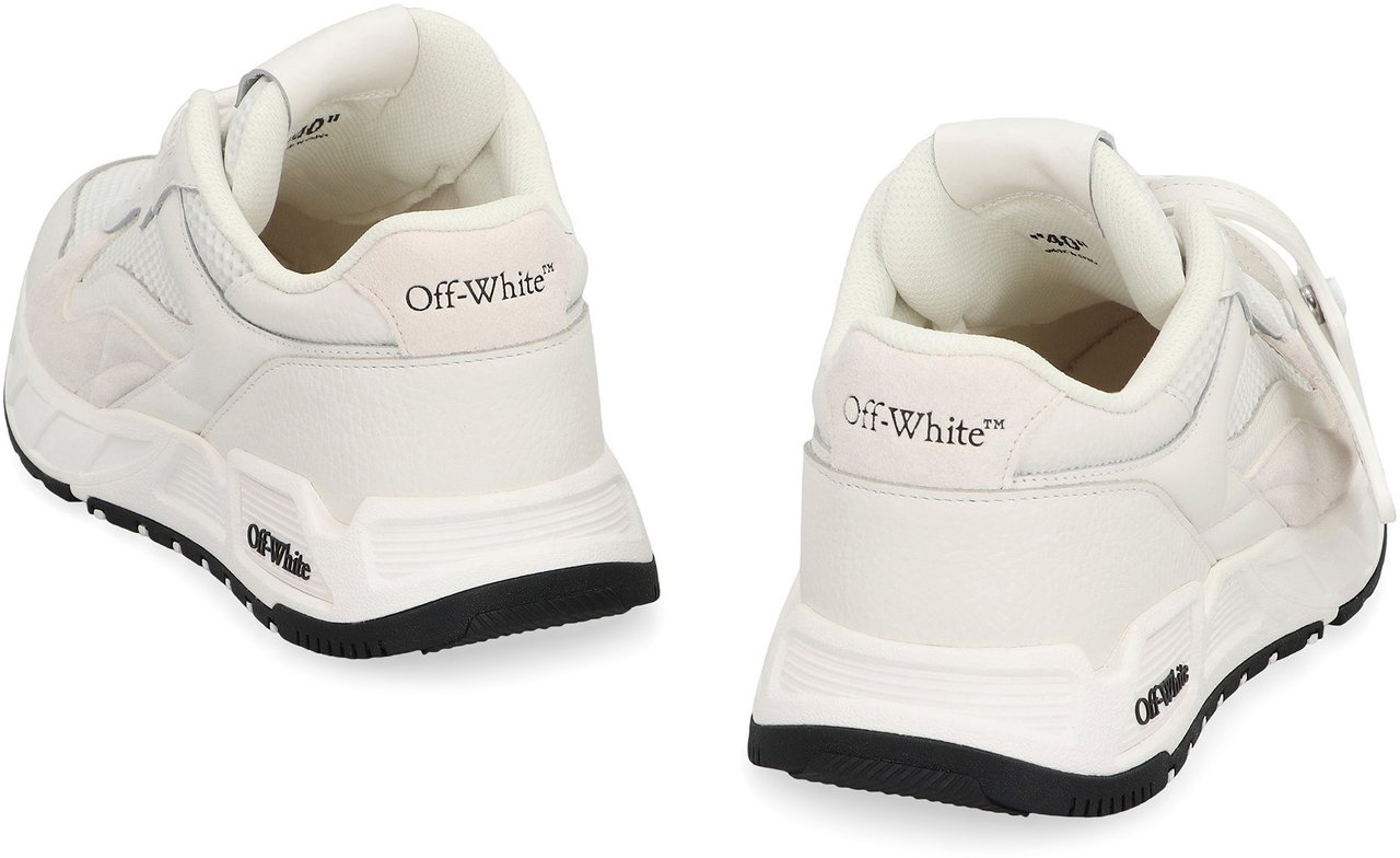 OFF-WHITE Kick Off leather and mesh sneakers Wit