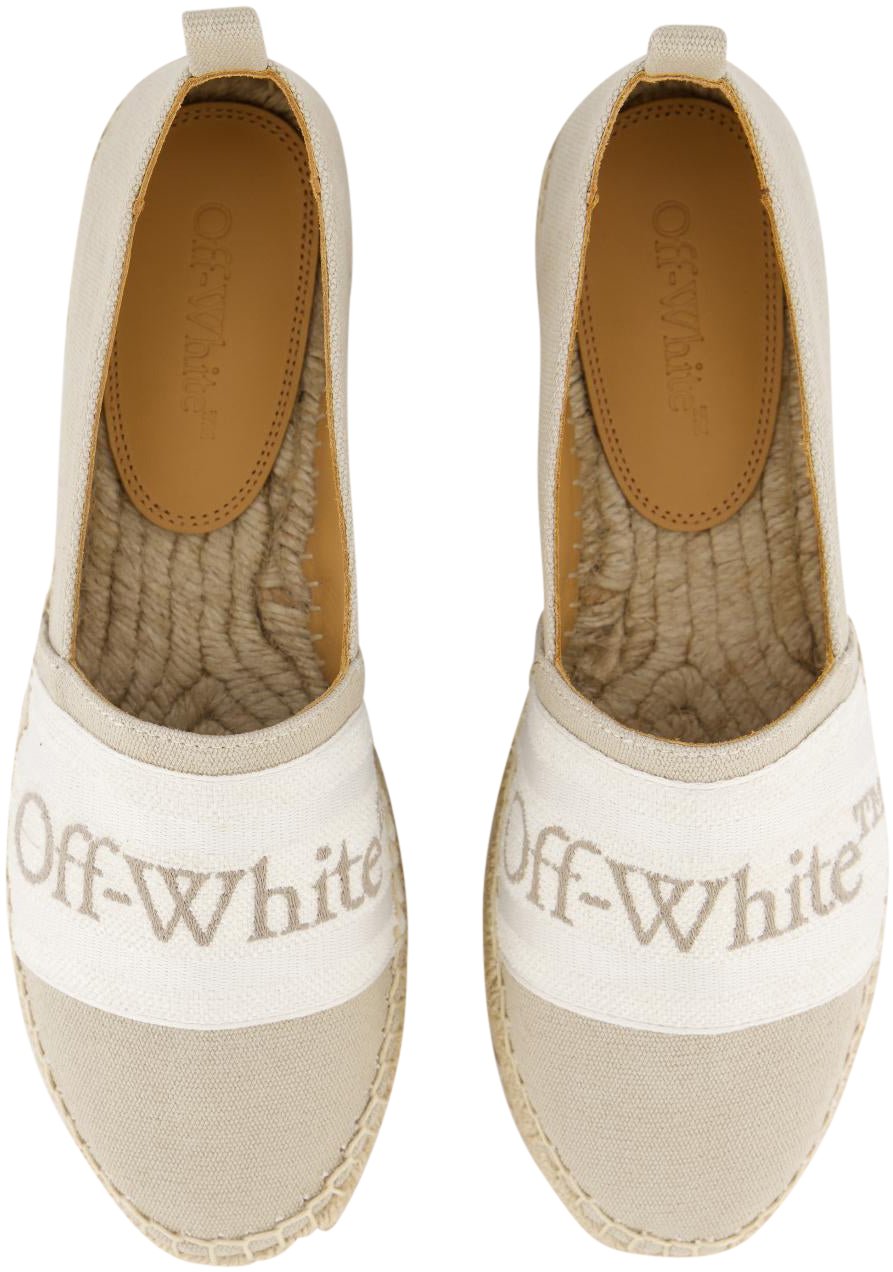 OFF-WHITE Dames Bookish Espadrille Beige/Wit Beige