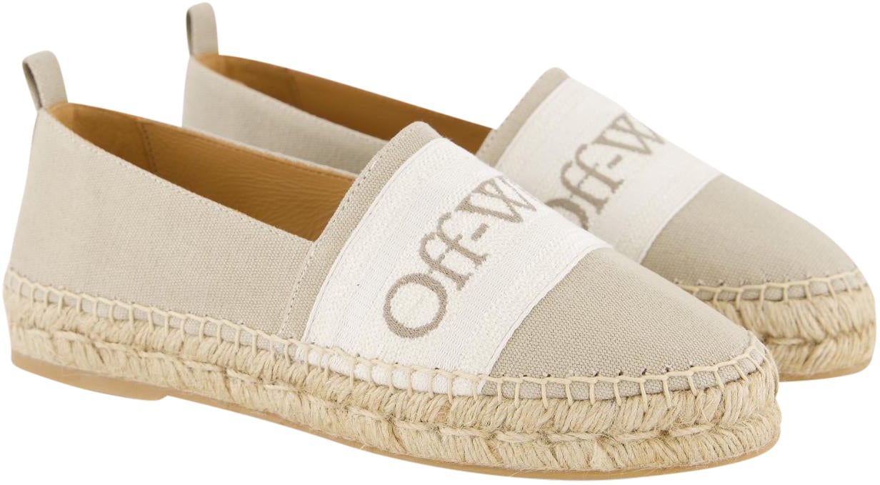 OFF-WHITE Dames Bookish Espadrille Beige/Wit Beige