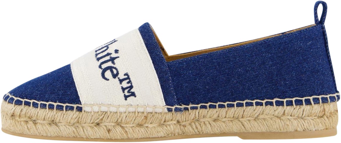 OFF-WHITE Dames Bookish Espadrille Blauw/Wit Blauw
