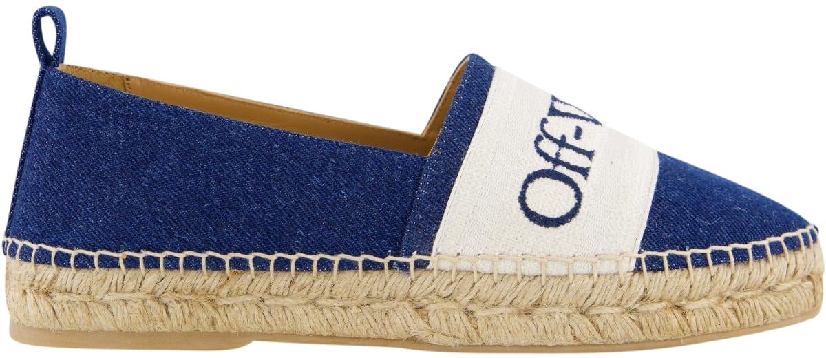 OFF-WHITE Dames Bookish Espadrille Blauw/Wit Blauw