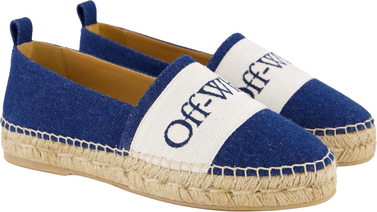 OFF-WHITE Dames Bookish Espadrille Blauw/Wit Blauw
