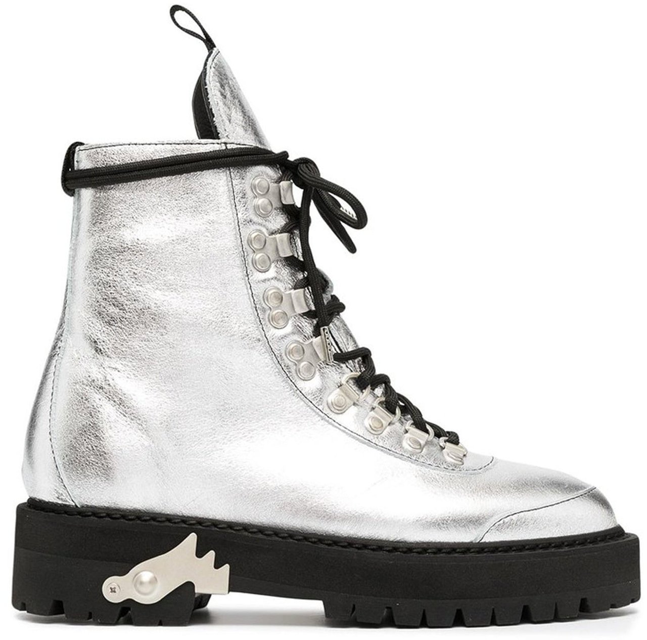 OFF-WHITE Off-White Metallic Finish Ankle Boots Zilver