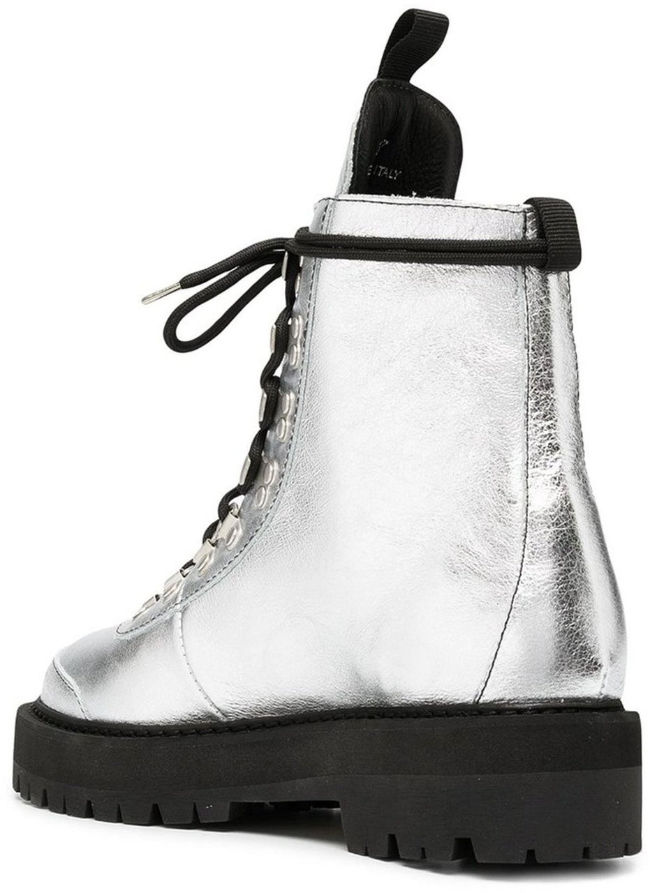 OFF-WHITE Off-White Metallic Finish Ankle Boots Zilver