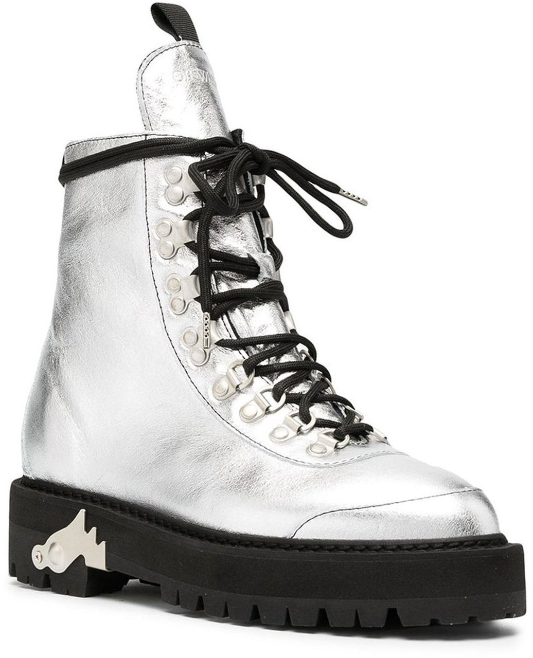 OFF-WHITE Off-White Metallic Finish Ankle Boots Zilver