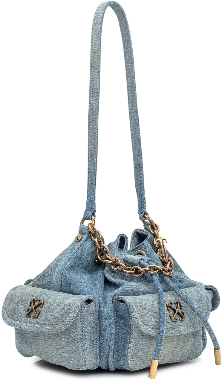 OFF-WHITE Borsa Off-White Dumbo Bucket in Denim Blauw