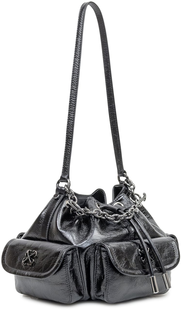 OFF-WHITE Borsa Off-White Dumbo Bucket in Denim Zwart