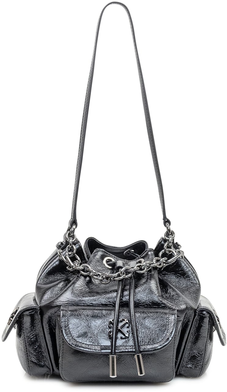 OFF-WHITE Borsa Off-White Dumbo Bucket in Denim Zwart