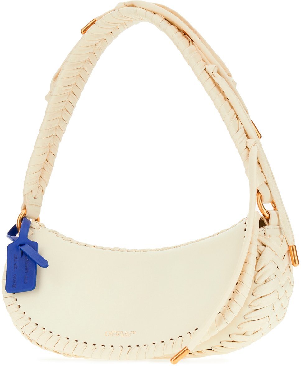 OFF-WHITE Off White Ivory leather Edge shoulder bag Neutraal