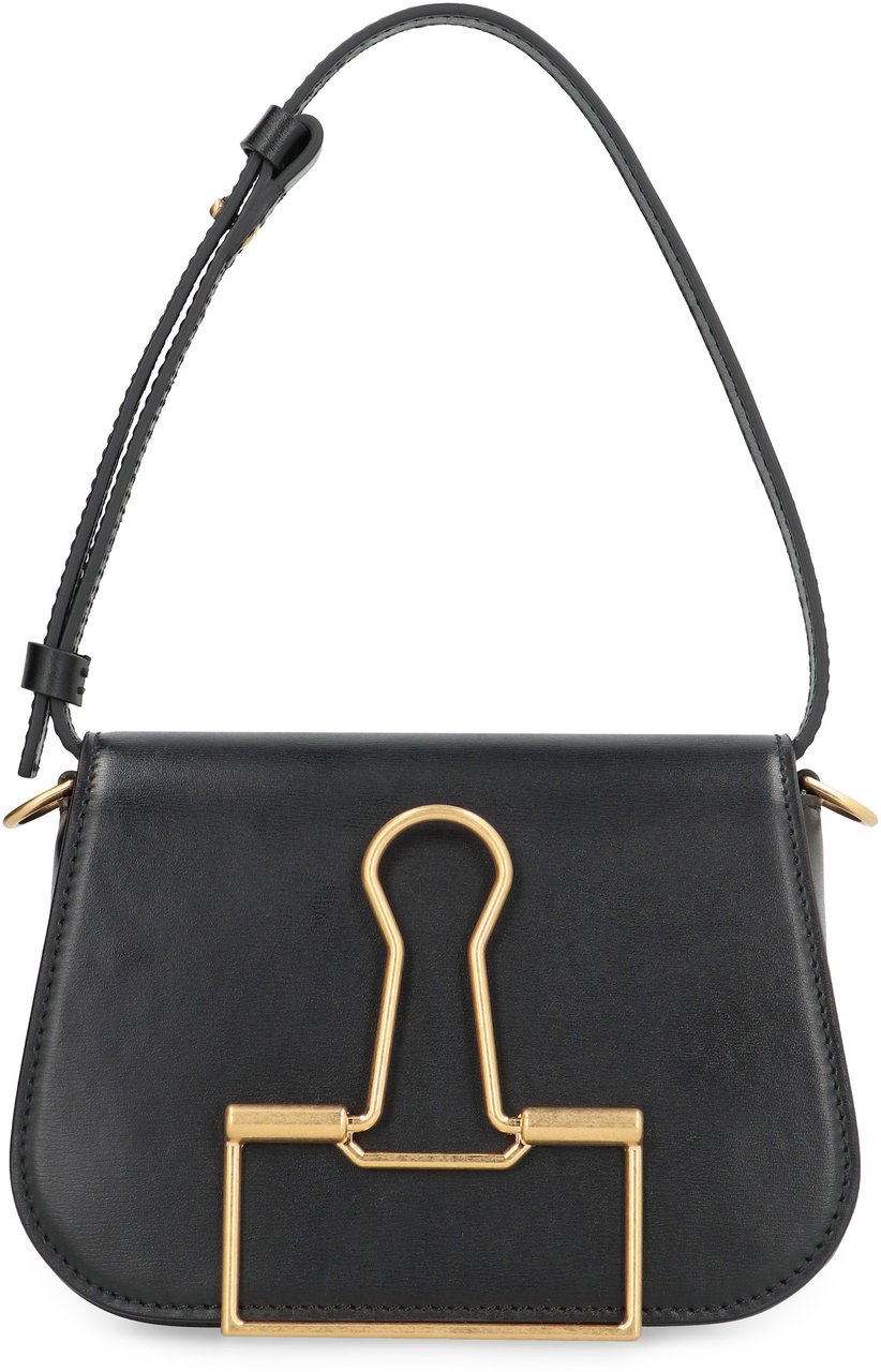 OFF-WHITE Skeleton Binder leather shoulder bag Zwart