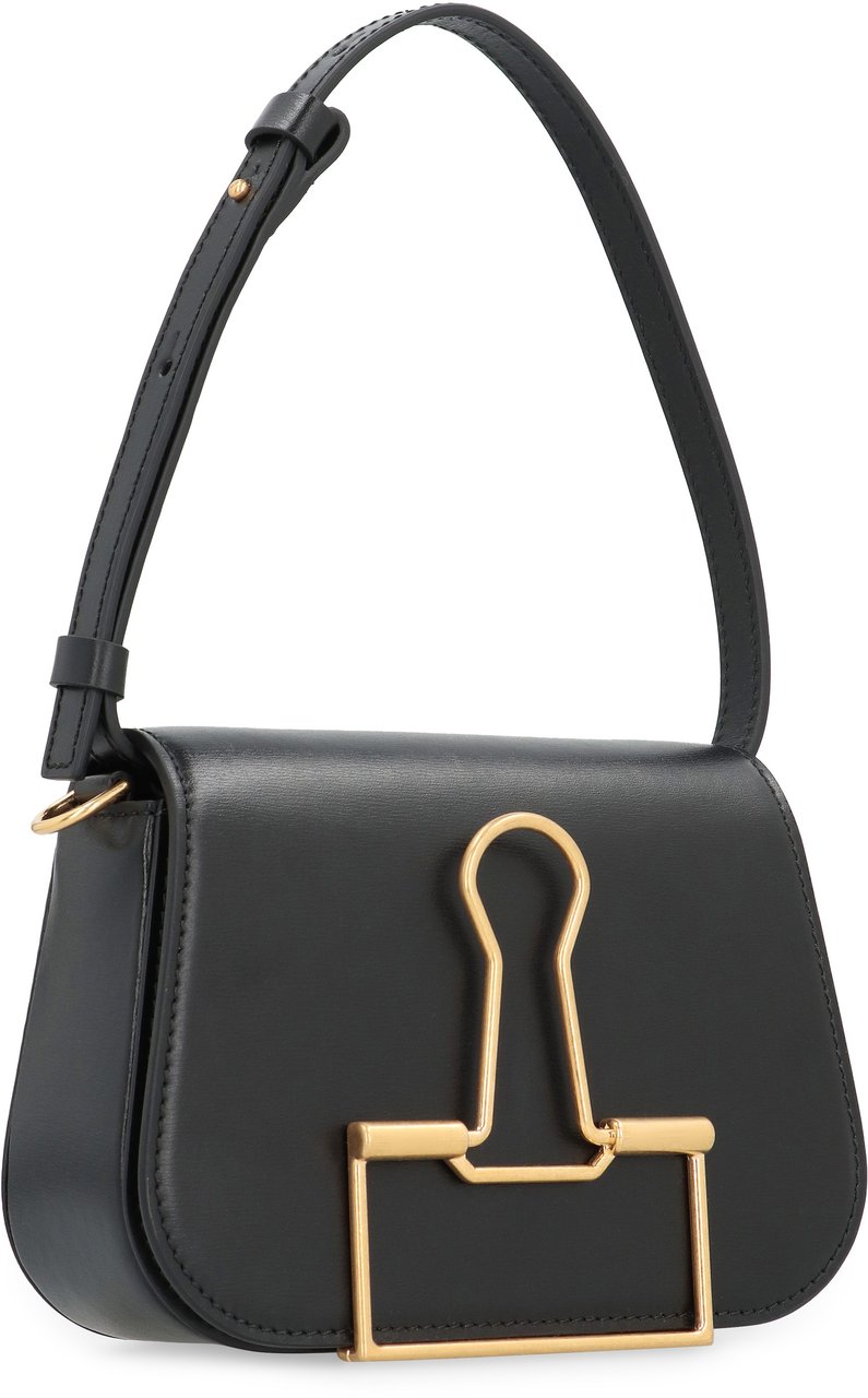OFF-WHITE Skeleton Binder leather shoulder bag Zwart
