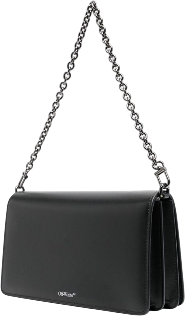 OFF-WHITE Borsa a tracolla con placca logo nera Zwart