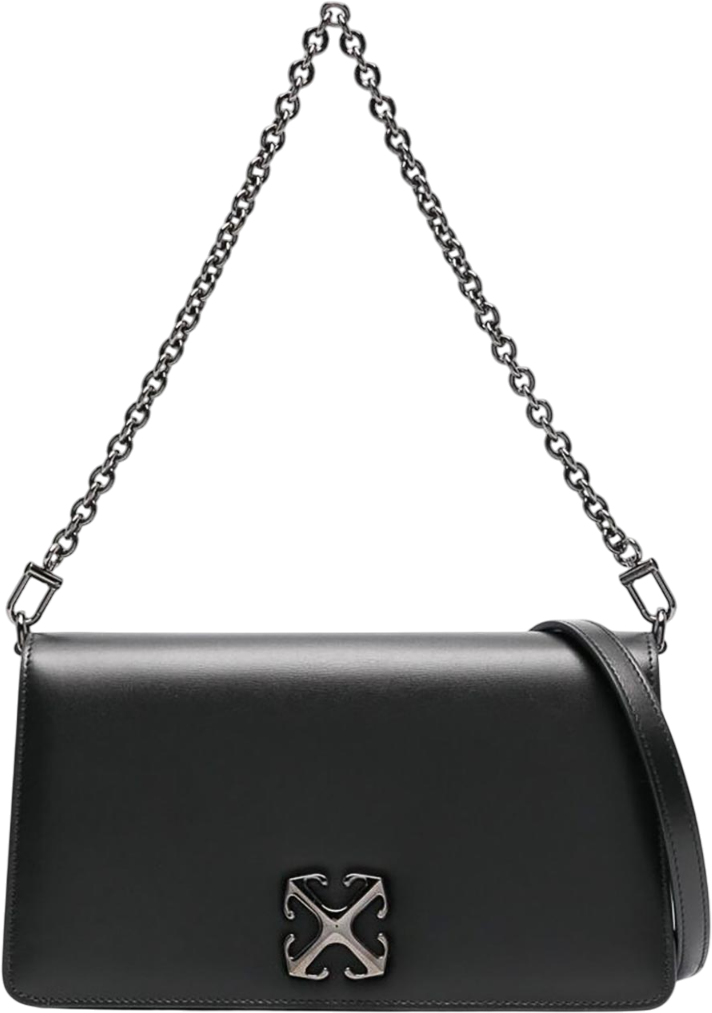 OFF-WHITE Borsa a tracolla con placca logo nera Zwart