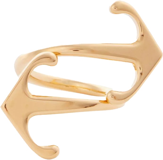 OFF-WHITE Mono Arrow Logo Ring Goud