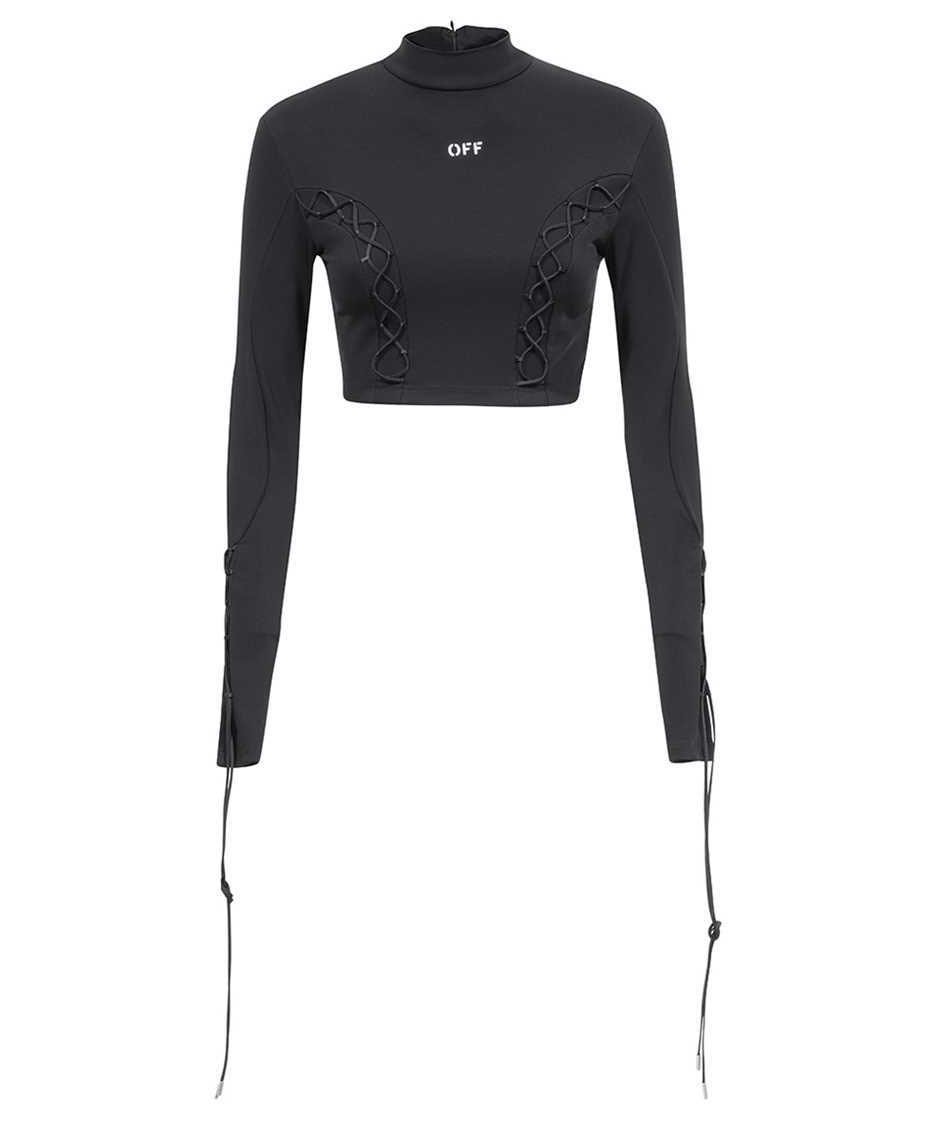 OFF-WHITE Long sleeve crop top Zwart