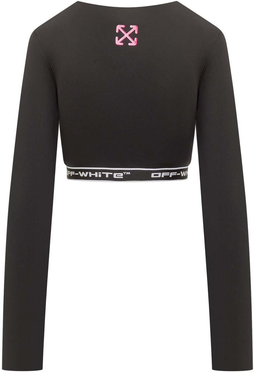 OFF-WHITE Off-White Top Cut Out a Maniche Lunghe Nero Zwart