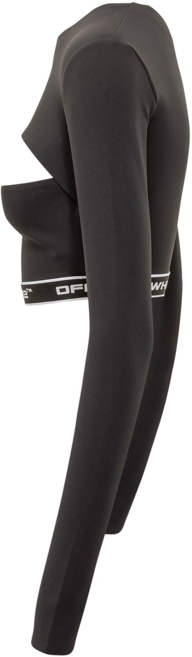 OFF-WHITE Off-White Top Cut Out a Maniche Lunghe Nero Zwart