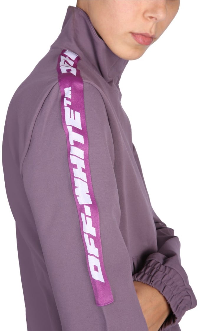 OFF-WHITE High Collar Sweatshirt With Logo Bands Paars