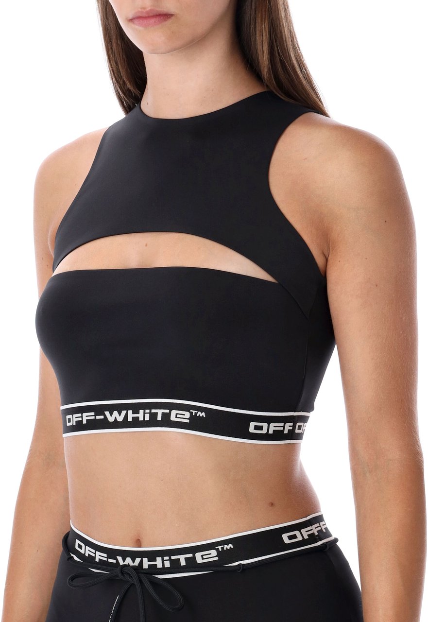 OFF-WHITE Active Top Logo Band Cut Out Nero Zwart