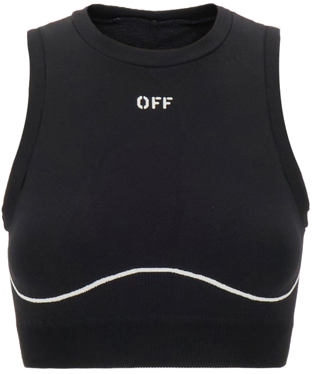 OFF-WHITE Off White Black stretch nylon top Zwart