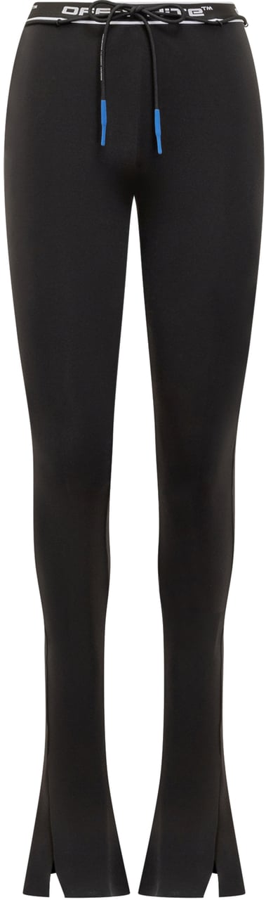 OFF-WHITE Off-White Leggings Neri con Logo e Spacchi Frontali Zwart