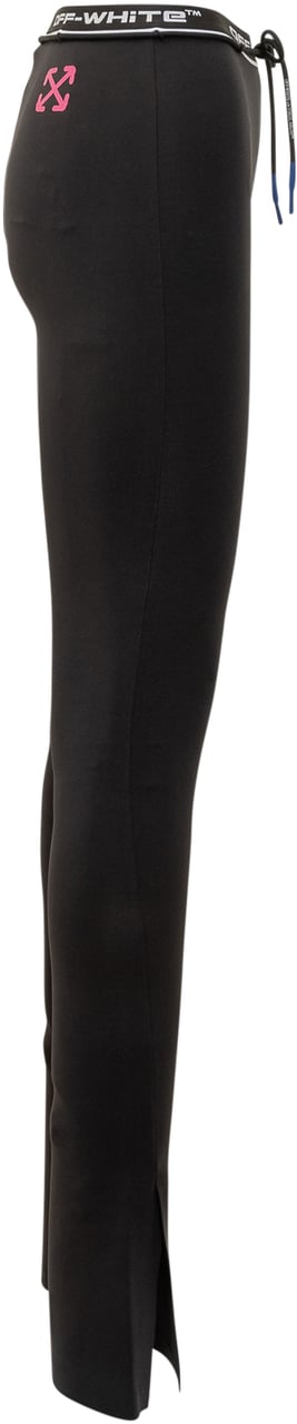 OFF-WHITE Off-White Leggings Neri con Logo e Spacchi Frontali Zwart