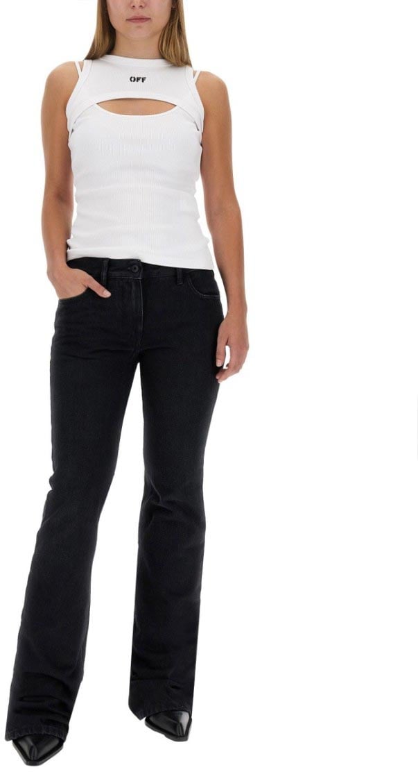 OFF-WHITE Jeans Wide Leg Zwart