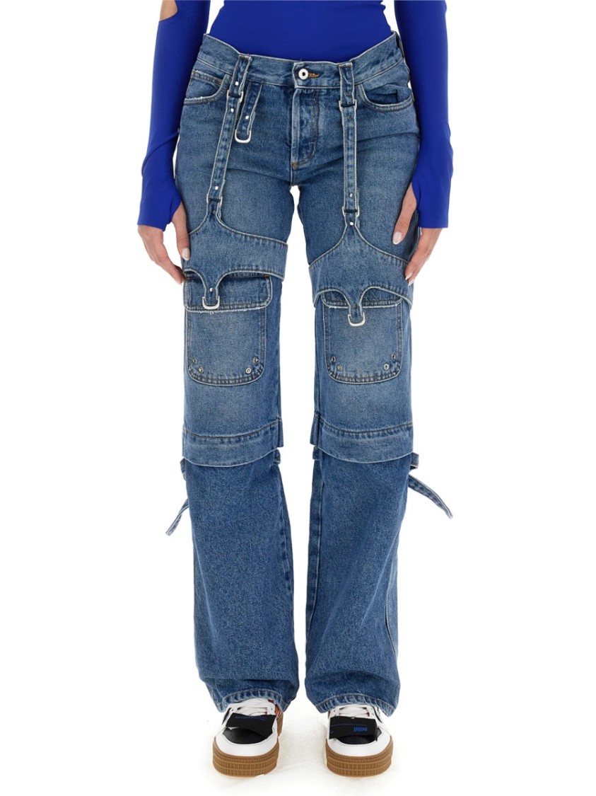 OFF-WHITE Cargo Jeans Blauw