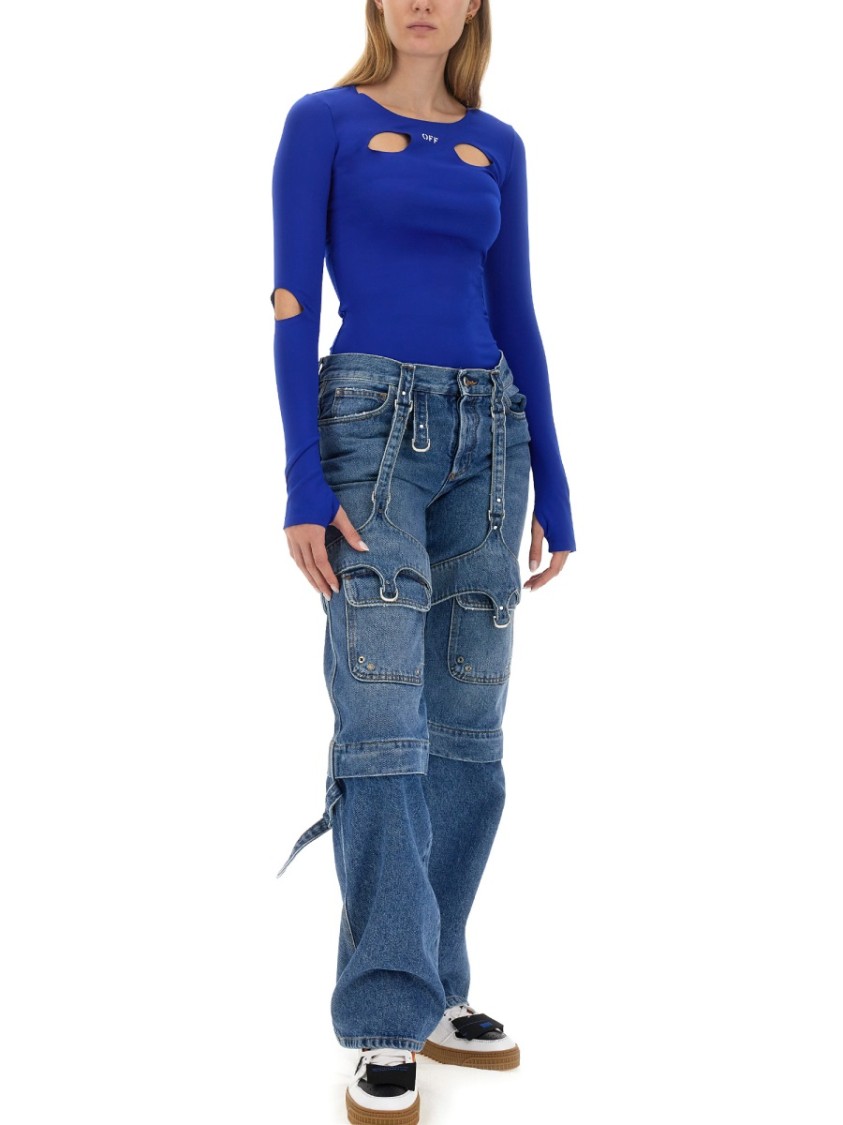 OFF-WHITE Cargo Jeans Blauw