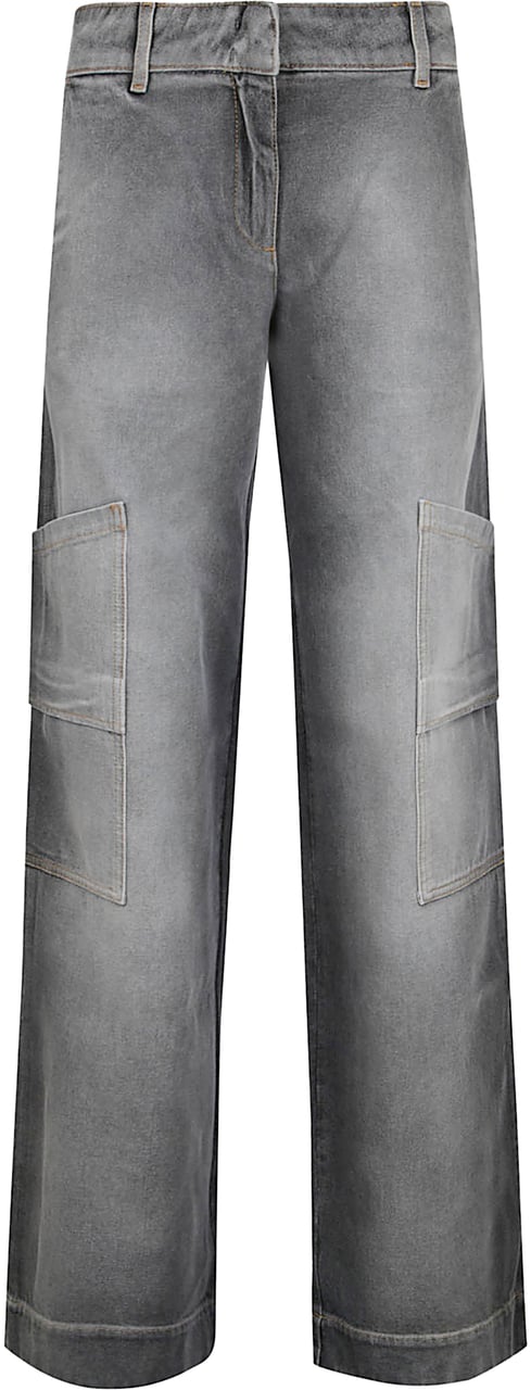 OFF-WHITE OFF WHITE DENIM TOYBOX PANTS BLEACH Zwart