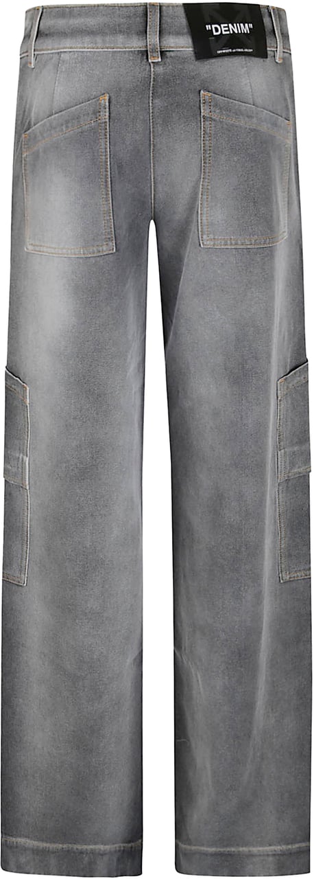 OFF-WHITE OFF WHITE DENIM TOYBOX PANTS BLEACH Zwart