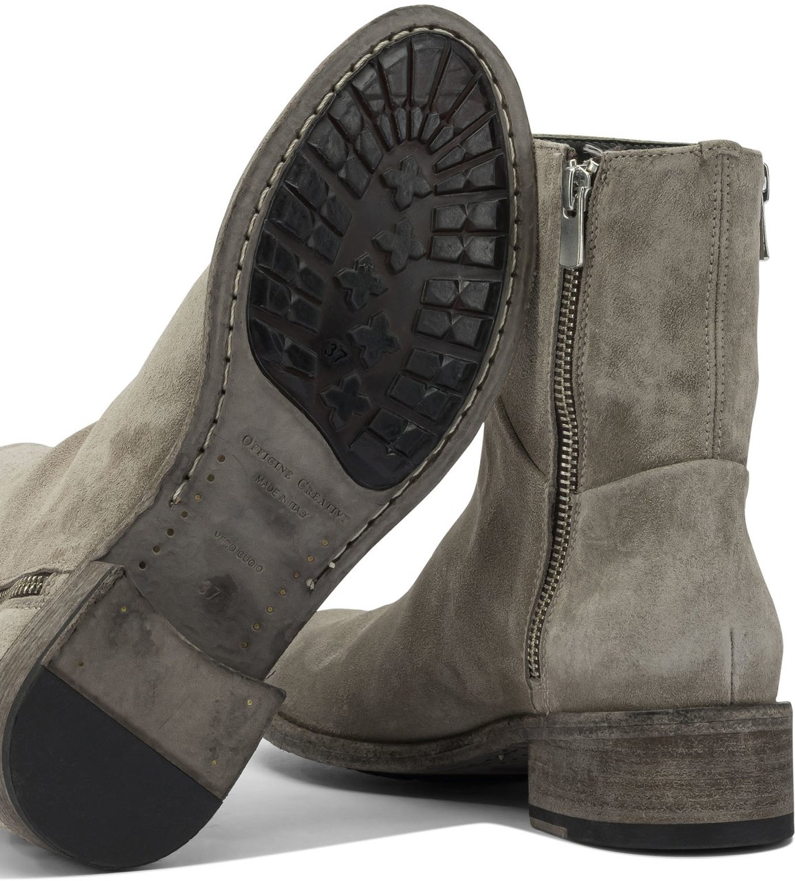 Officine Generale "Lison 066" Zippered ankle boots Beige