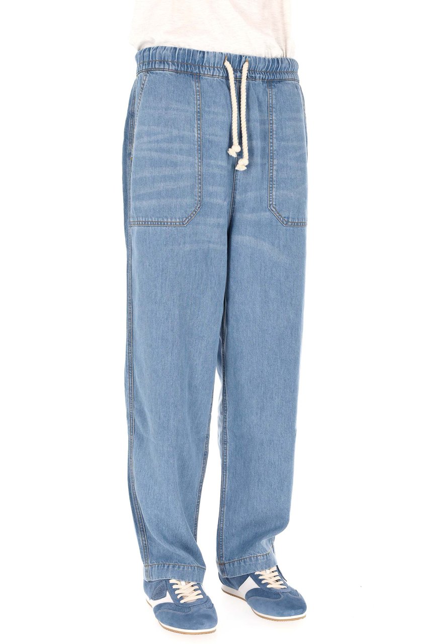 Officine Generale Ferry Lyocell Drawstring Travel Jeans Blauw