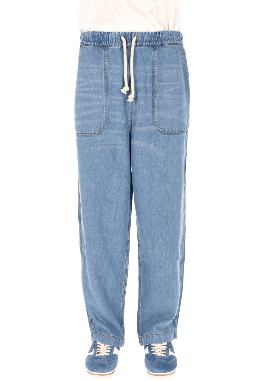 Officine Generale Ferry Lyocell Drawstring Travel Jeans Blauw