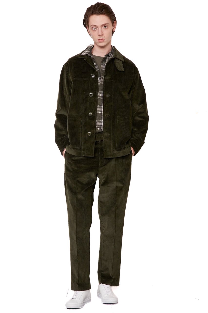 Officine Generale Corduroy Work Jacket Mod. Ulysse Zwart
