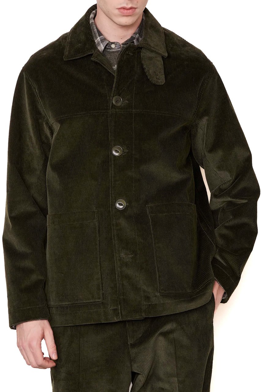 Officine Generale Corduroy Work Jacket Mod. Ulysse Zwart
