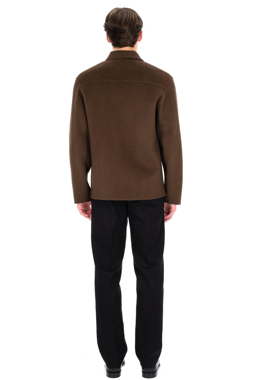 Officine Generale Hamilton Model Unlined Wool Double Overshirt Zwart