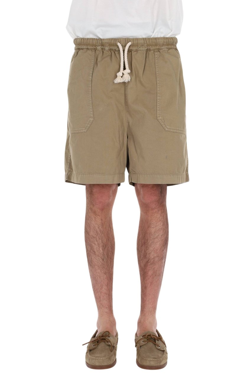 Officine Generale Fitz Twill Drawstring Casual Shorts Neutraal