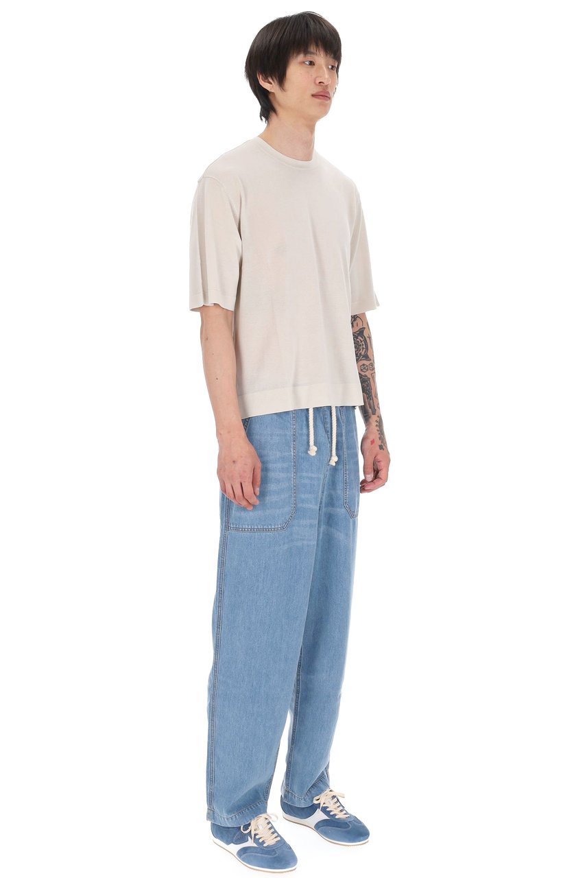 Officine Generale Boris Ultra-Soft Lyocell-Wool T-Shirt Neutraal