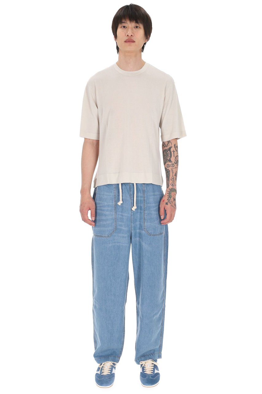 Officine Generale Boris Ultra-Soft Lyocell-Wool T-Shirt Neutraal