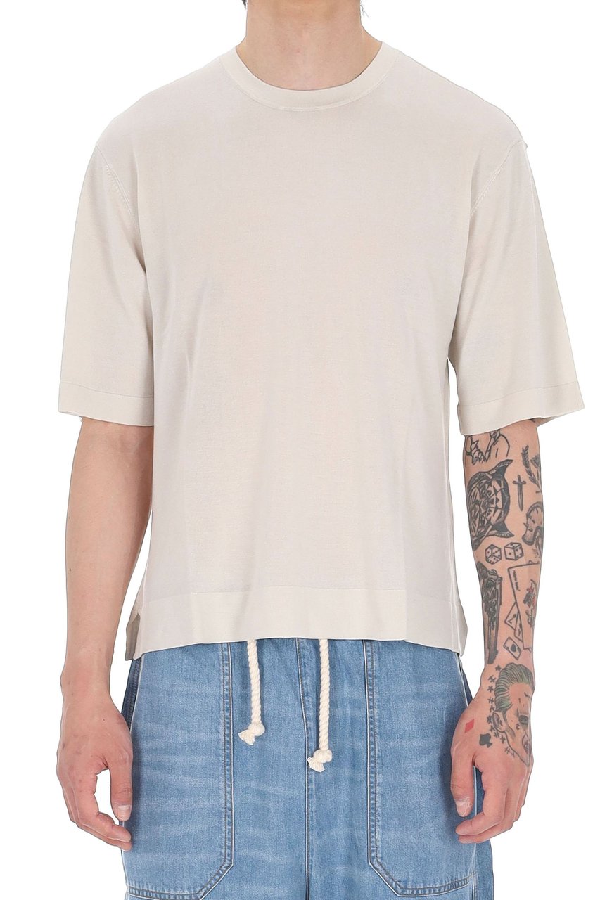 Officine Generale Boris Ultra-Soft Lyocell-Wool T-Shirt Neutraal