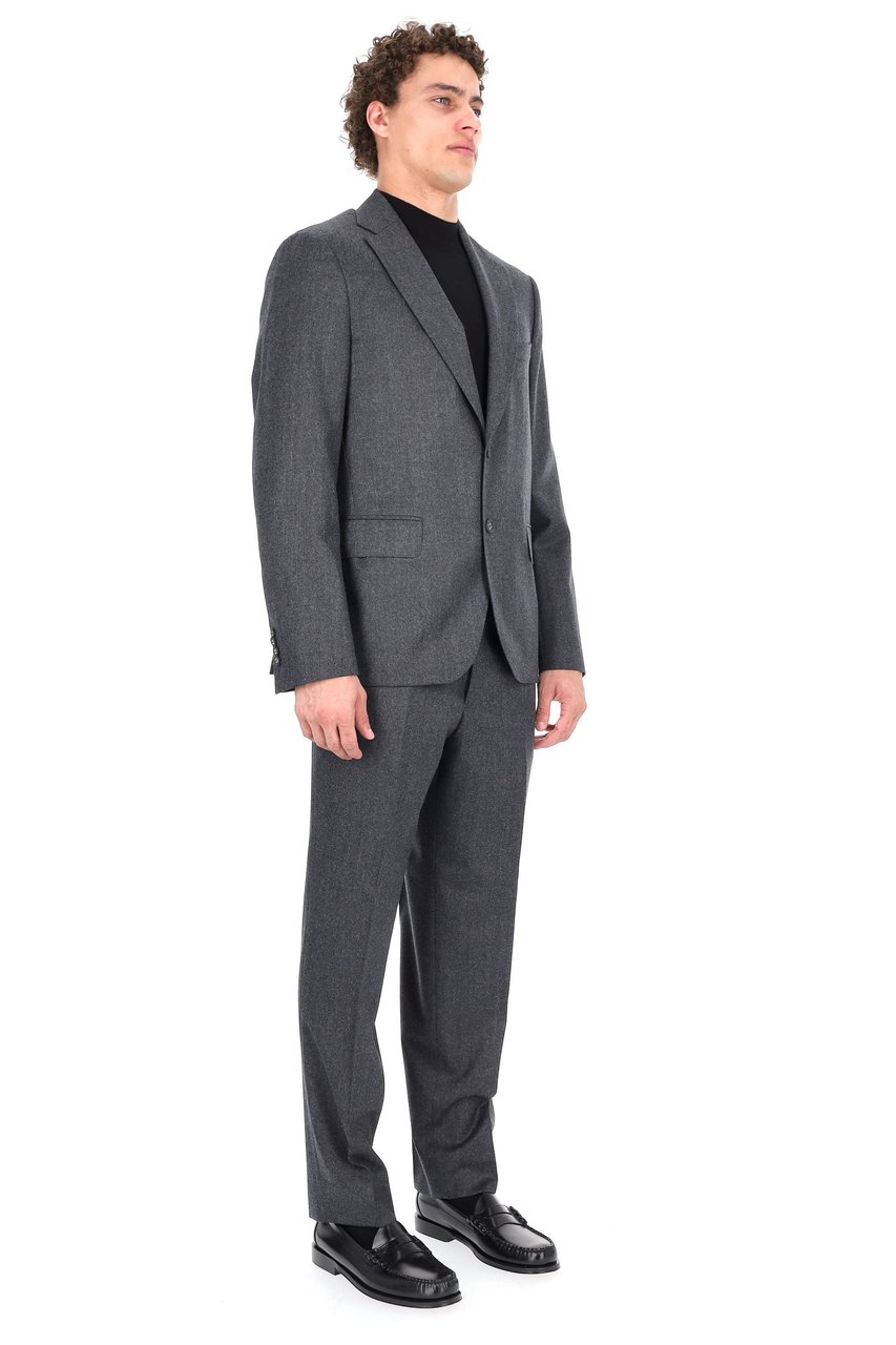 Officine Generale Arthus Model Single-Breasted Flannel Jacket Grijs