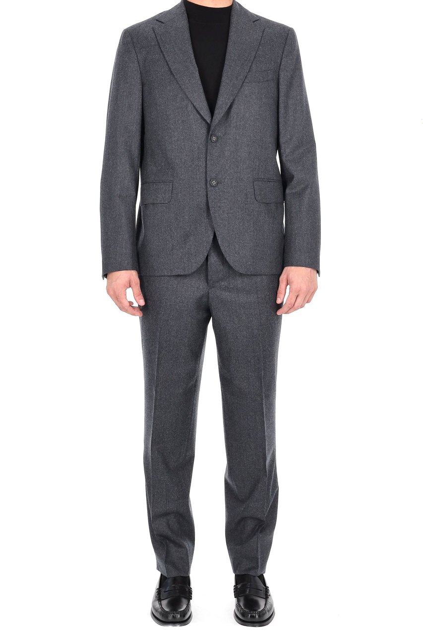 Officine Generale Arthus Model Single-Breasted Flannel Jacket Grijs
