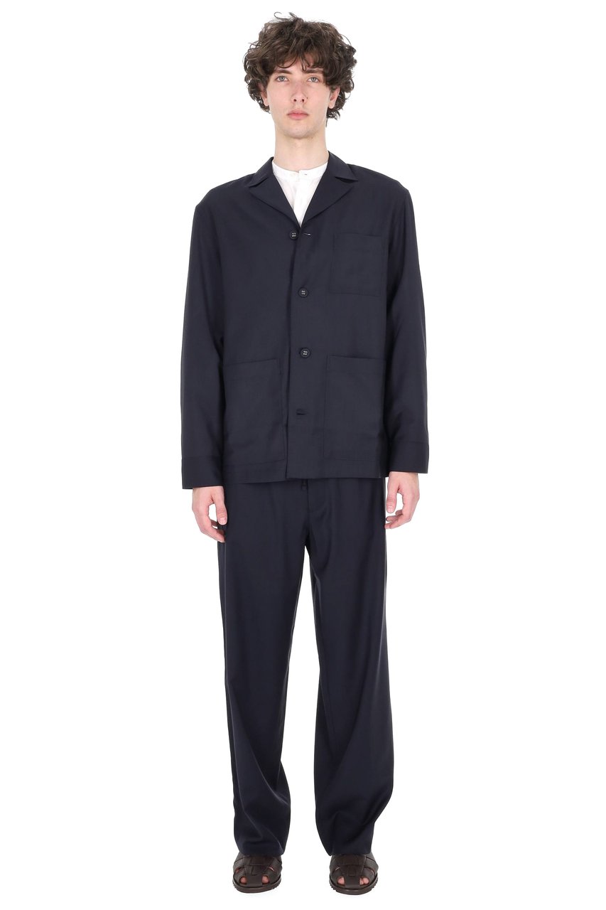 Officine Generale Sheldon Super 110s Wool Shirt Jacket Zwart