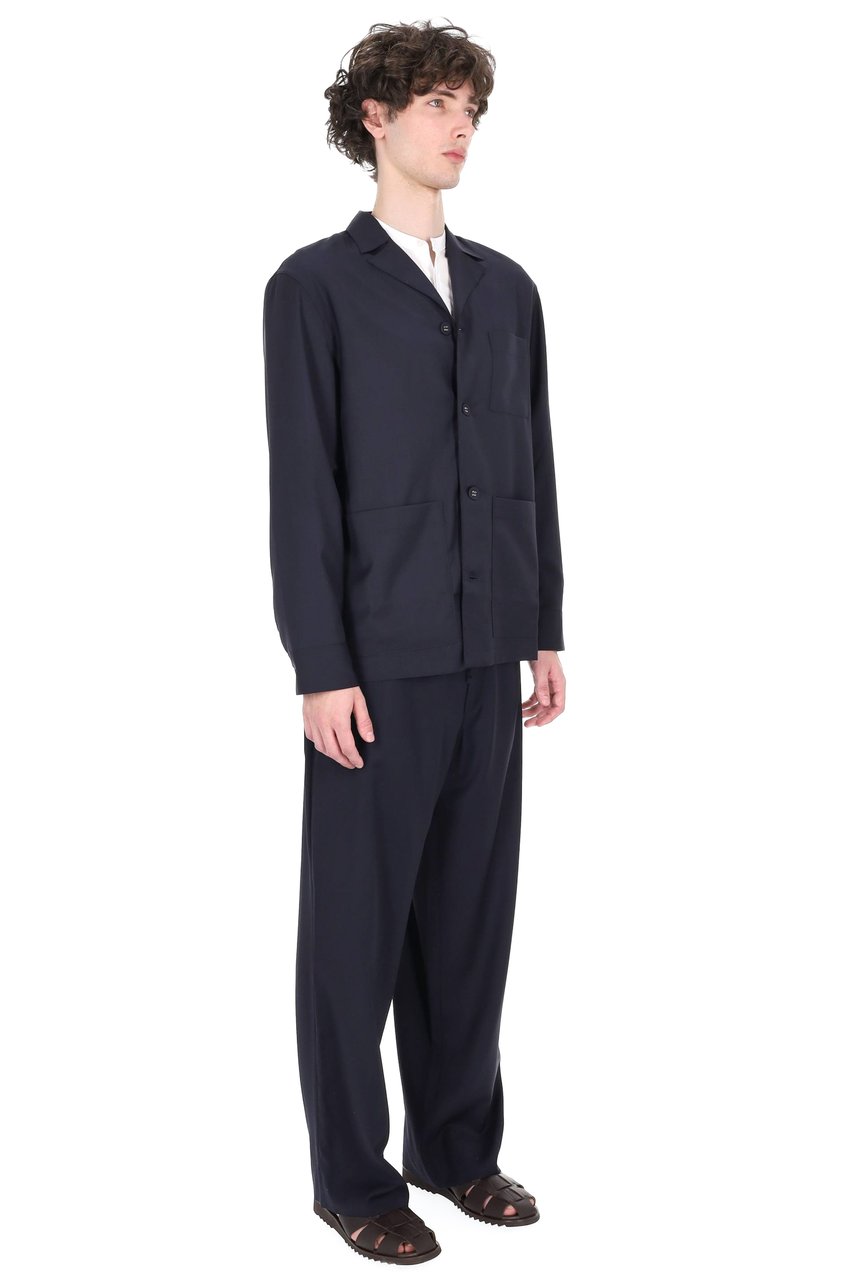 Officine Generale Sheldon Super 110s Wool Shirt Jacket Zwart