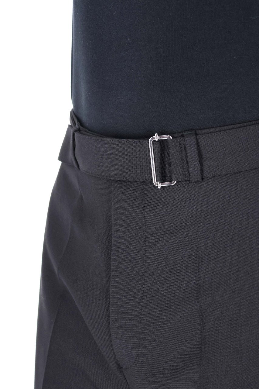 Officine Generale Nash Model Virgin Wool Trousers Zwart