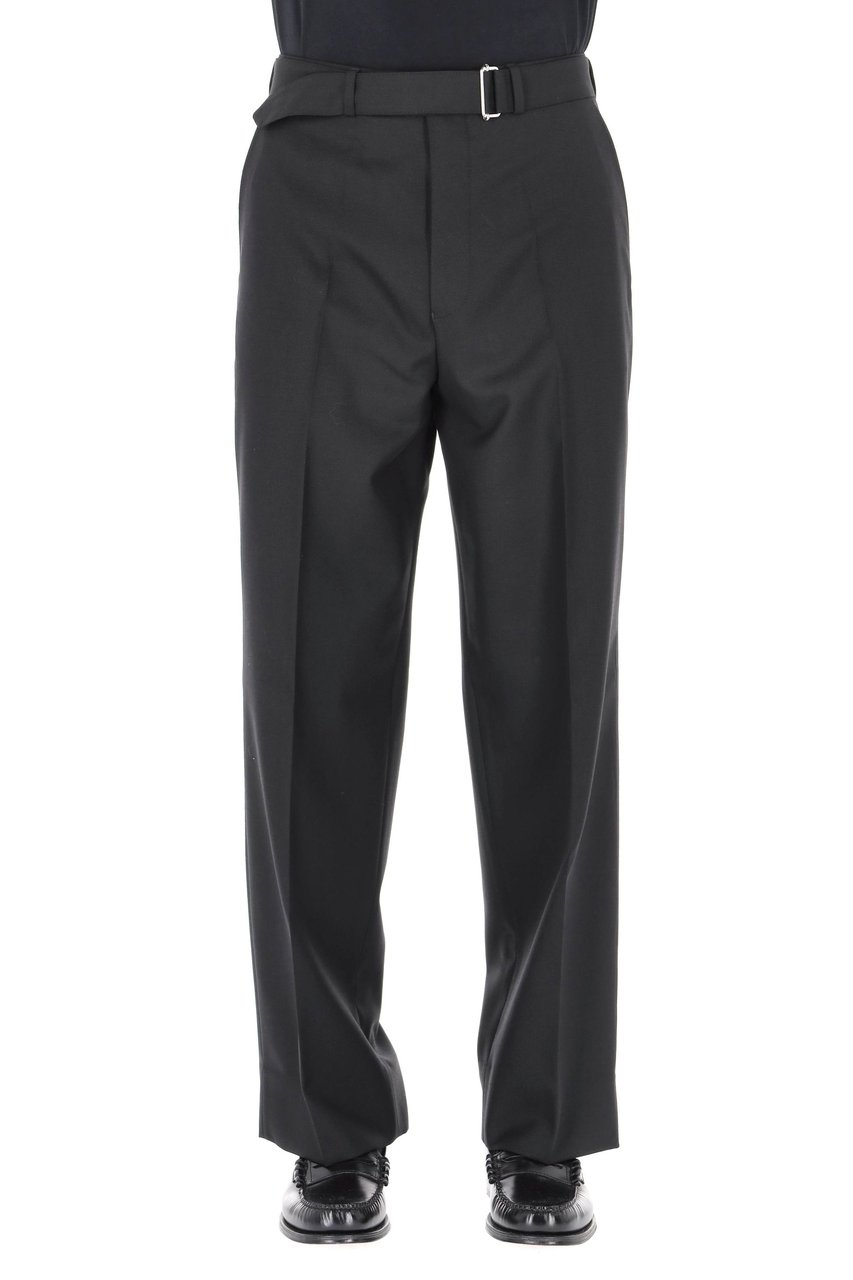 Officine Generale Nash Model Virgin Wool Trousers Zwart