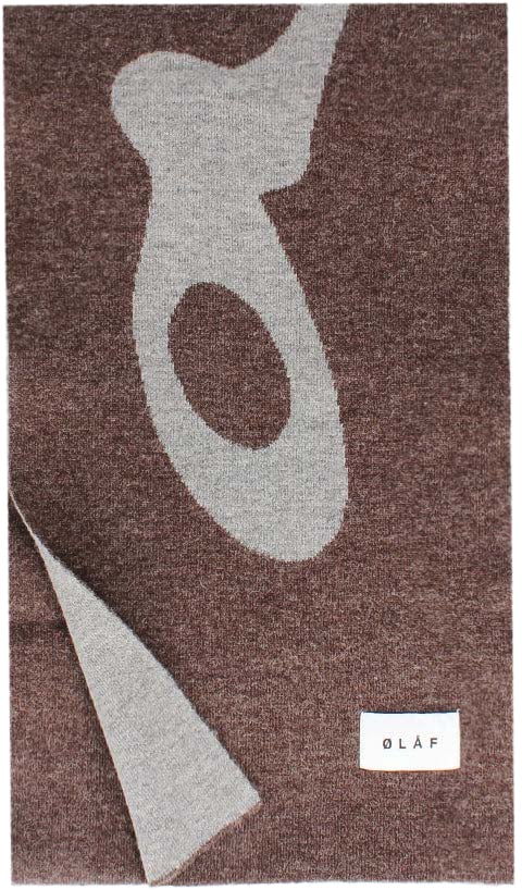 ØLÅF Ølaf Sjaal Bruin Wavy Drift Logo Bruin