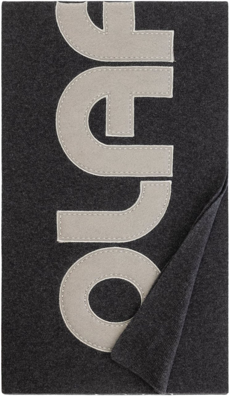 ØLÅF Olaf Retro Applique Scarf Sjaals Donkergrijs A220815 Grijs