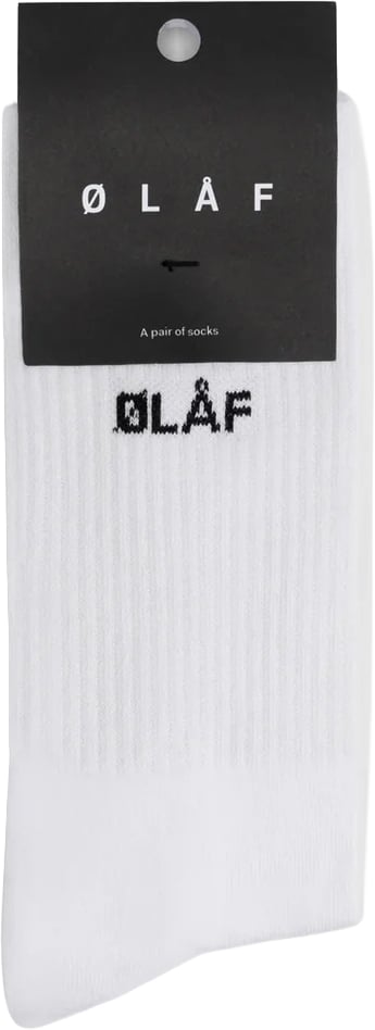 ØLÅF Olaf - Mini logo socks - A990805 - White black Wit